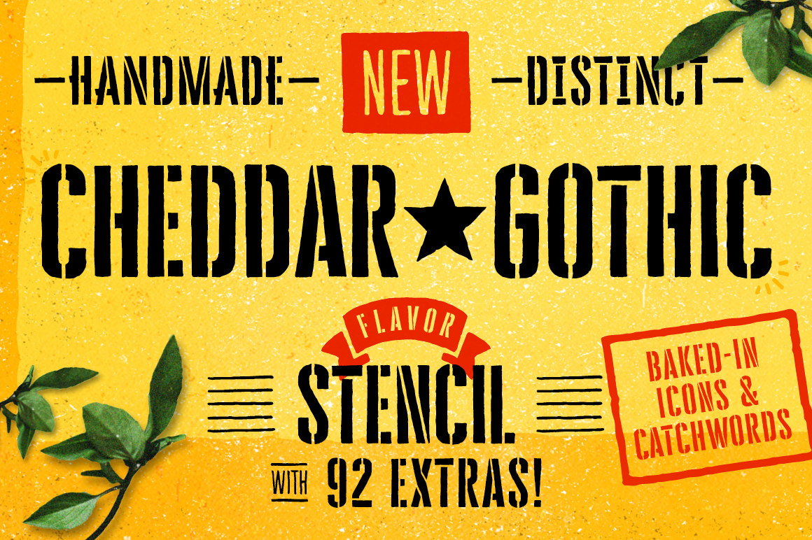 フォント Cheddar Gothic Stencil
