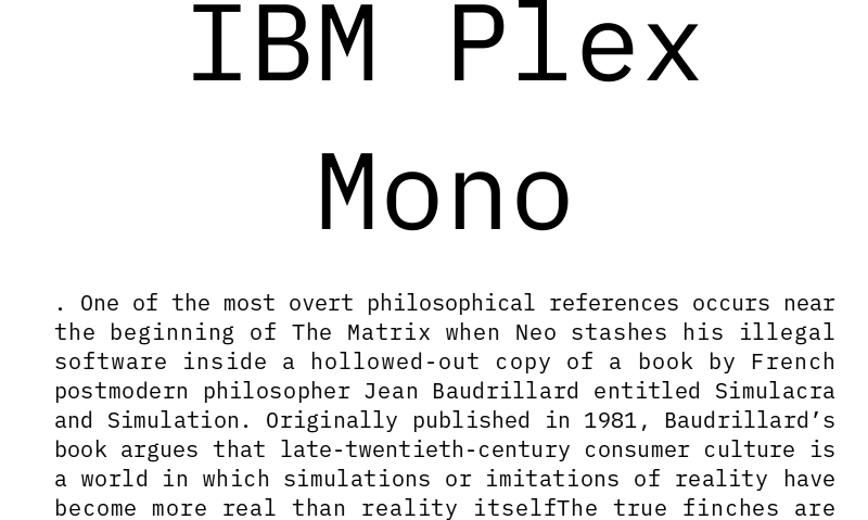 フォント IBM Plex Mono