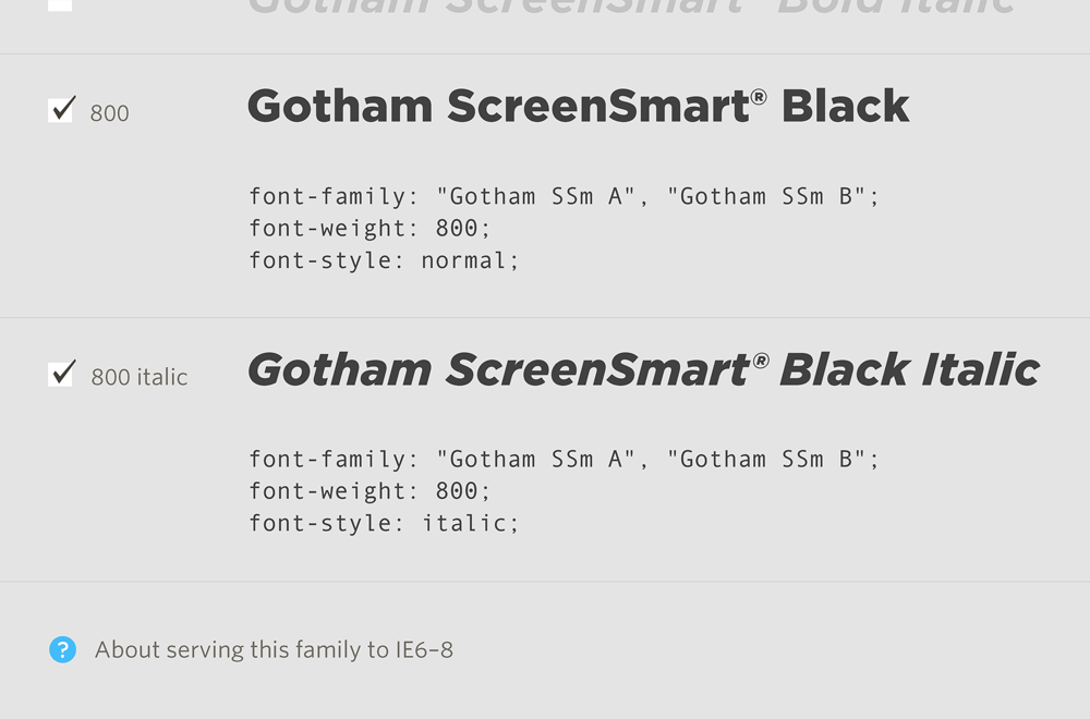 フォント Gotham Screen Smart