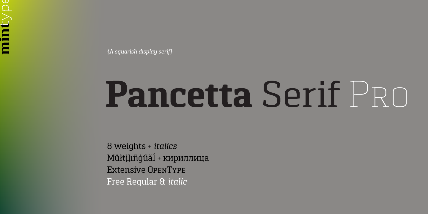 フォント Pancetta Serif Pro