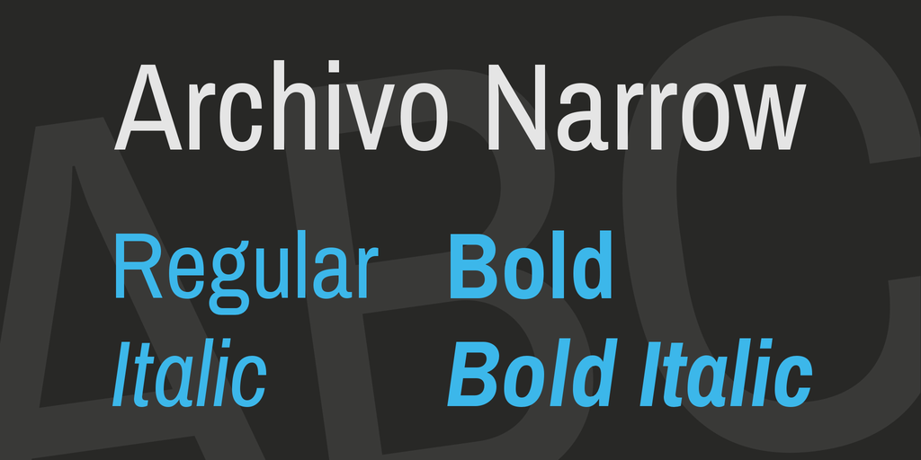 フォント Archivo Narrow