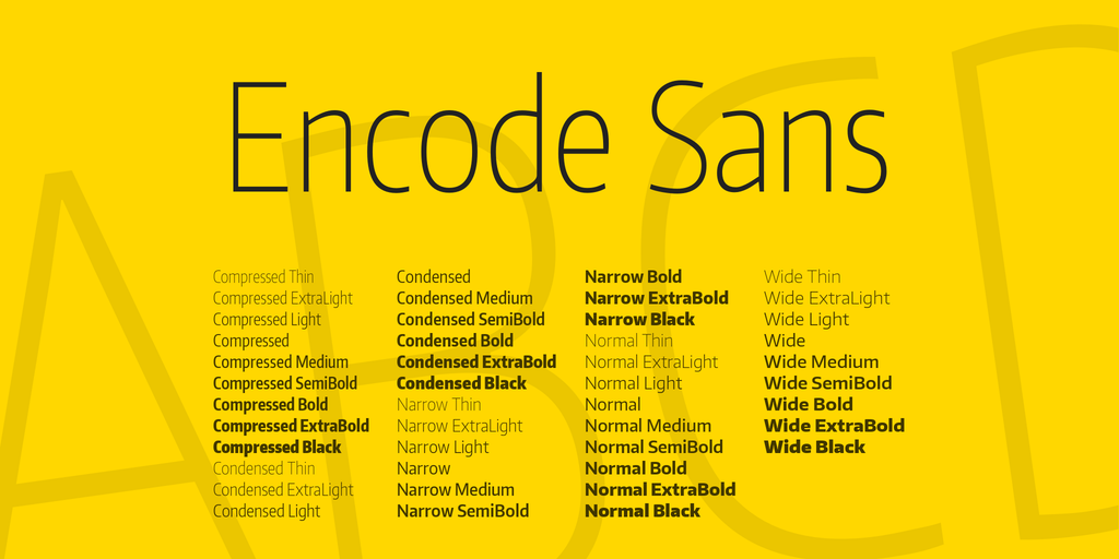 フォント Encode Sans Condensed