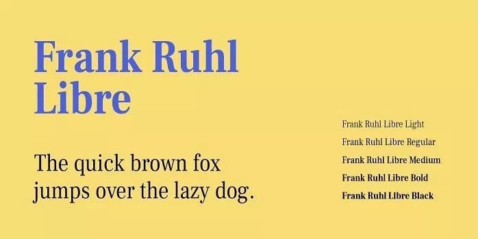 フォント Frank Ruhl Libre