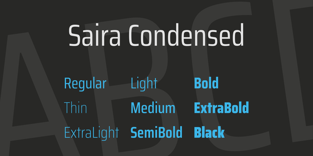 フォント Saira Extra Condensed