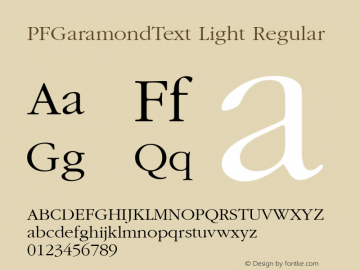 フォント PF Garamond Text