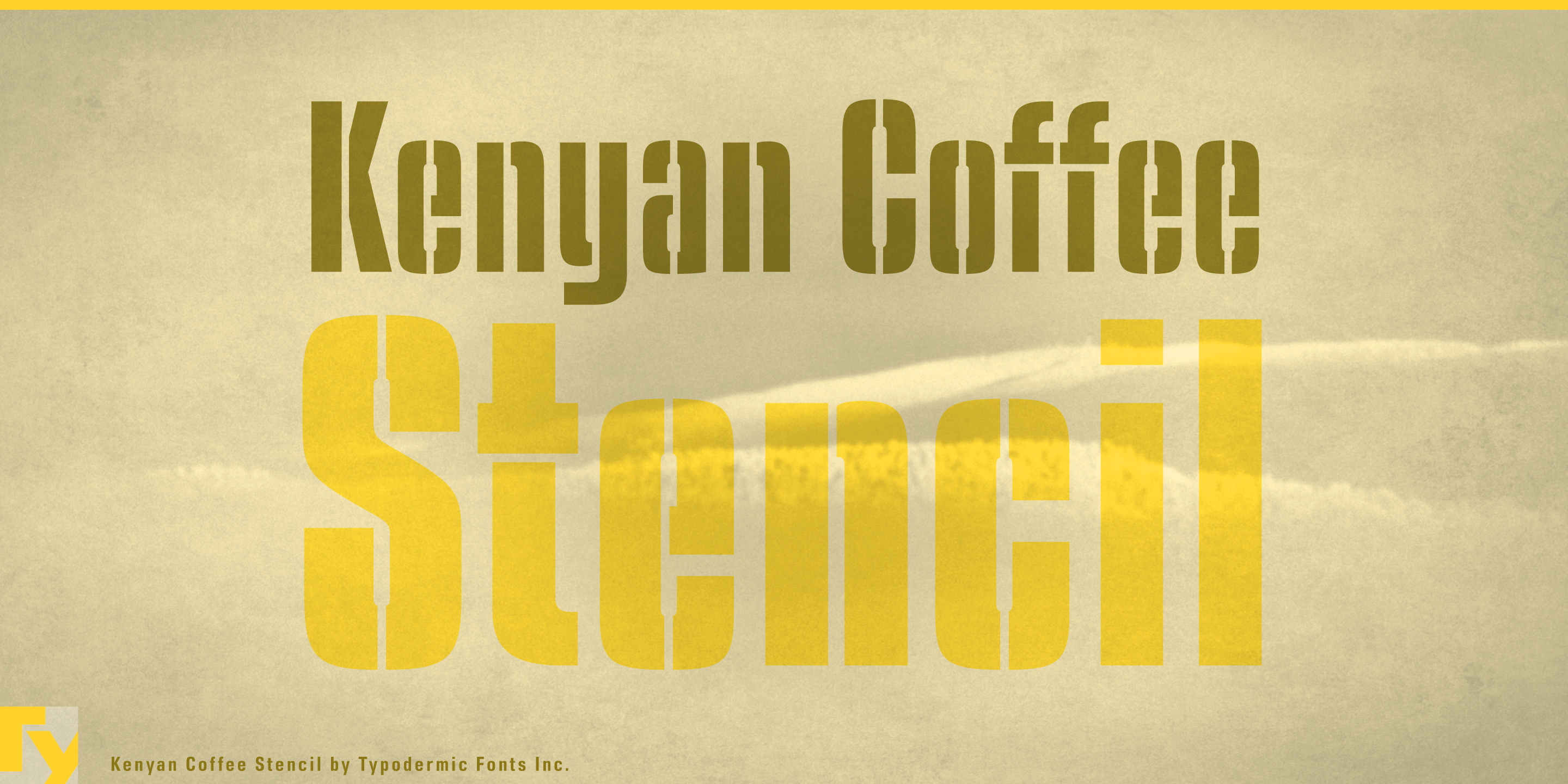 フォント Kenyan Coffee Stencil