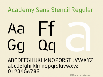 フォント Academy Sans Stencil