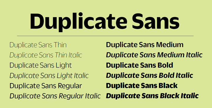 フォント Duplicate Sans
