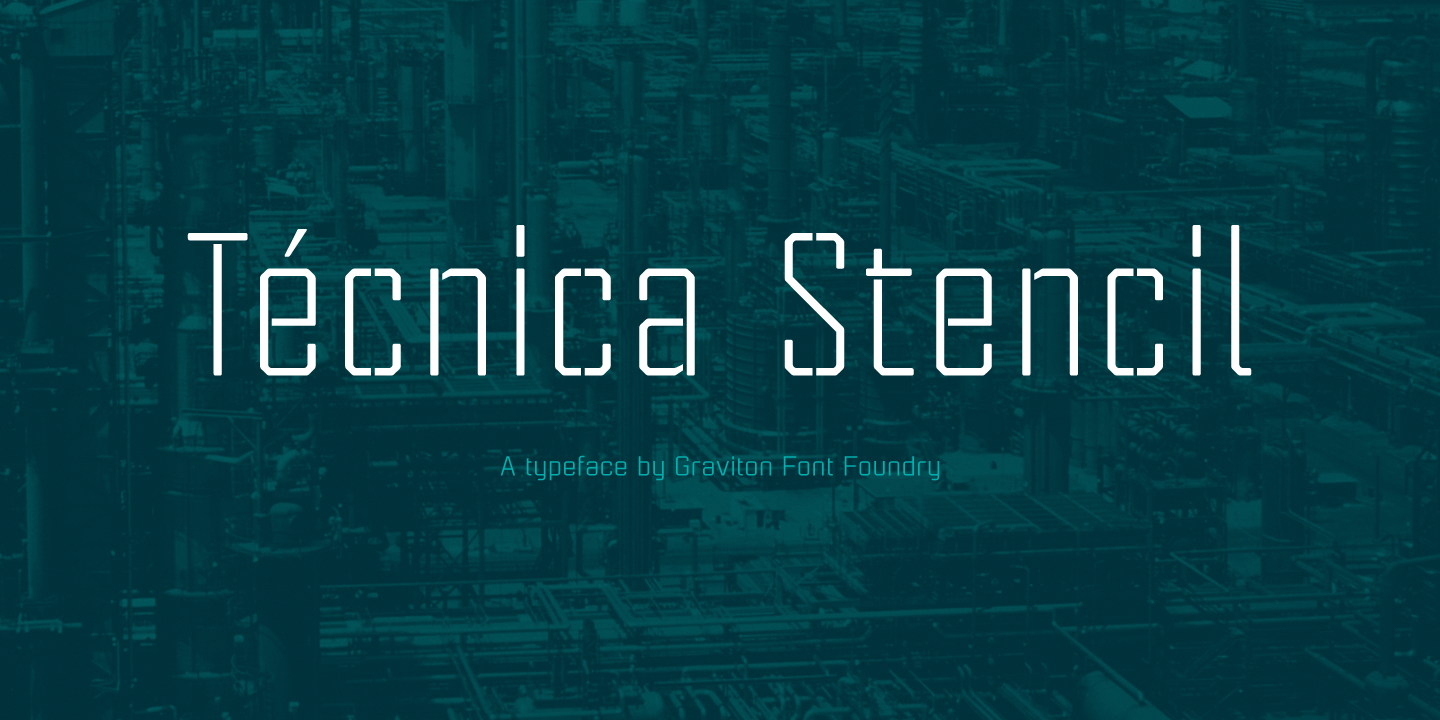 フォント Tecnica Stencil