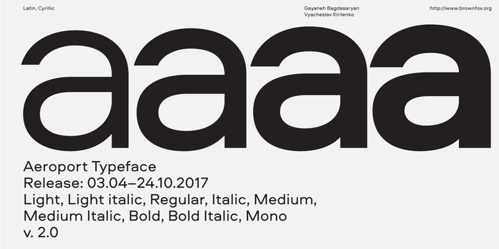 フォント Aeroport