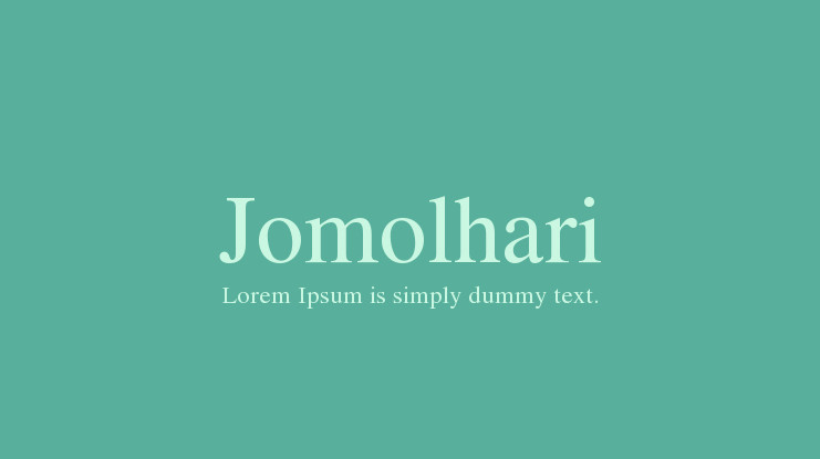 フォント Jomolhari