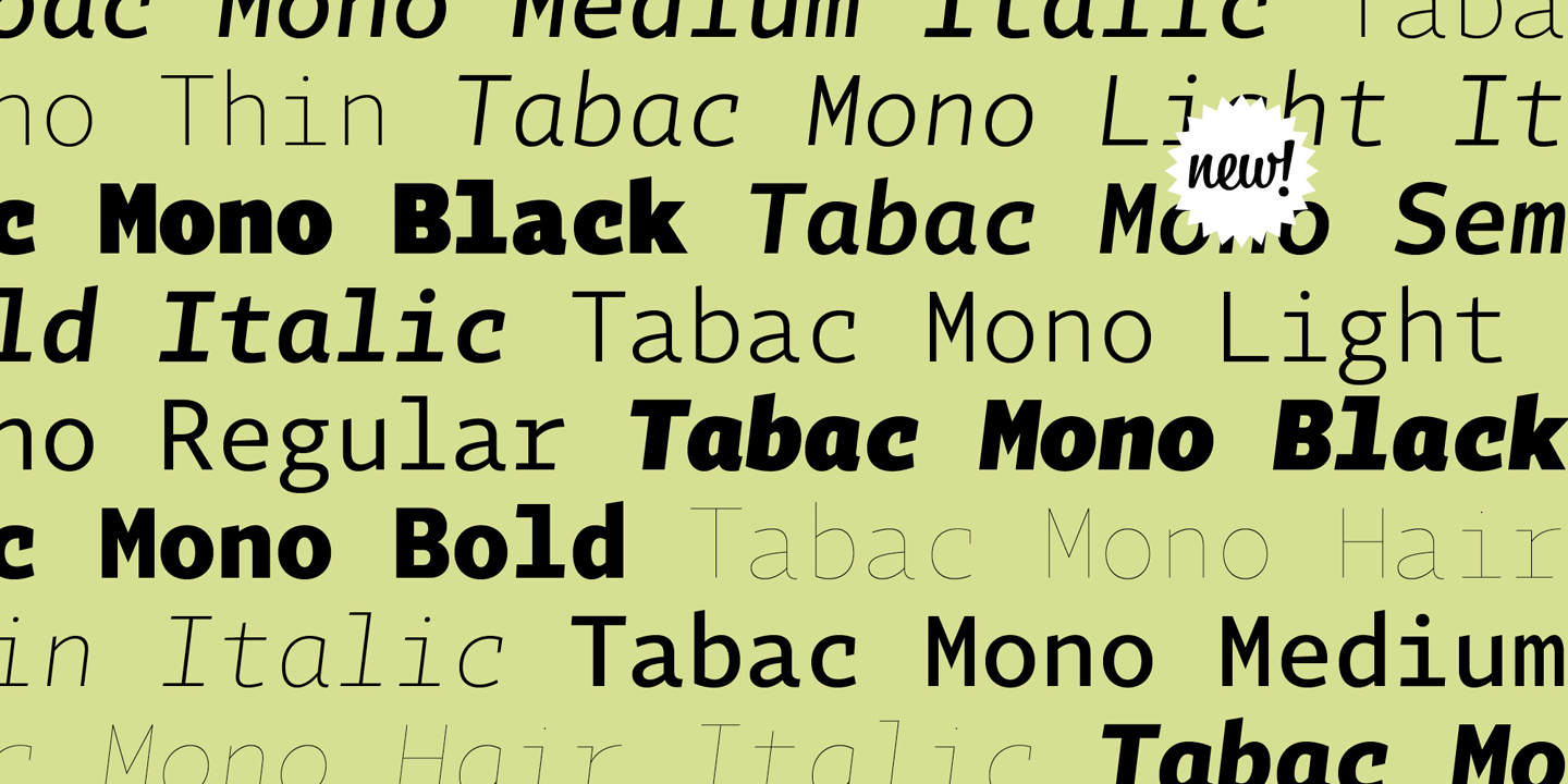 フォント Tabac Mono