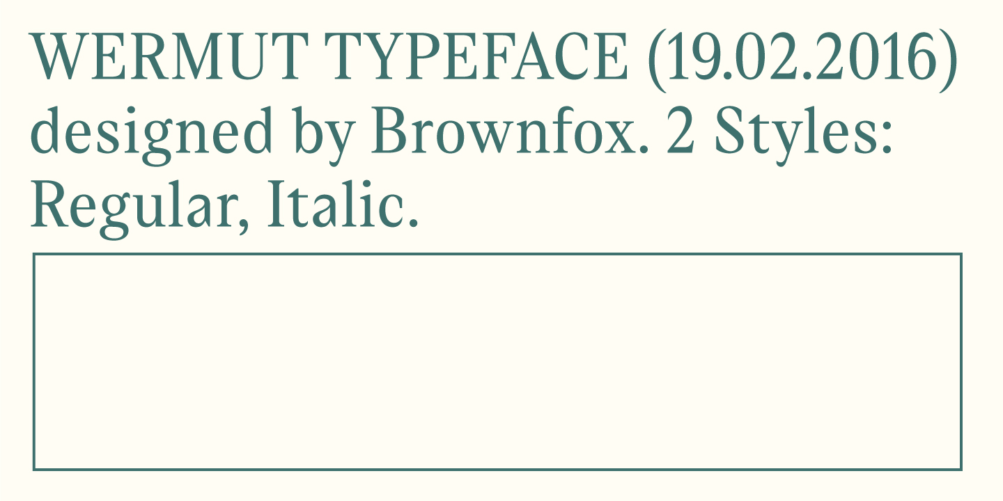 フォント Wermut