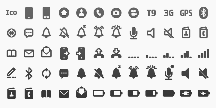 Ico Phone Camera フォント Ico Phone:ダウンロードしてWebサイトにインストール