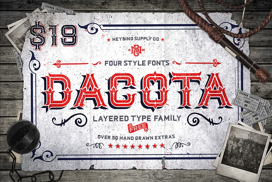 フォント Dacota Layered