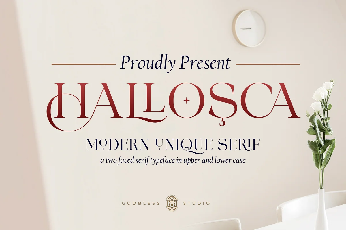 フォント Hallosca Serif Typeface