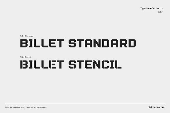 フォント Billet Standard (The SIAC)