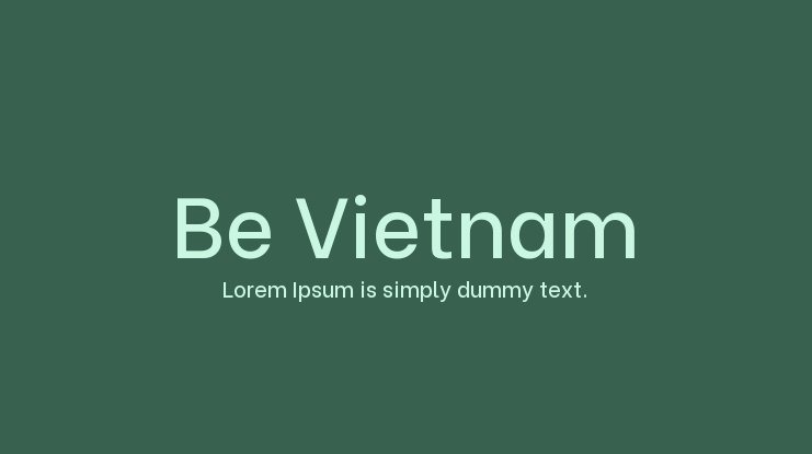 フォント Be Vietnam Pro