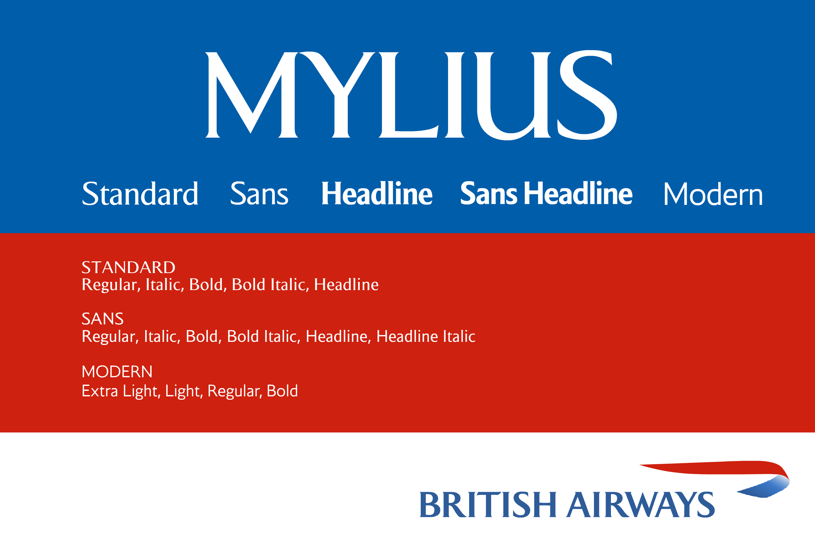 フォント Mylius Modern (British Airways)
