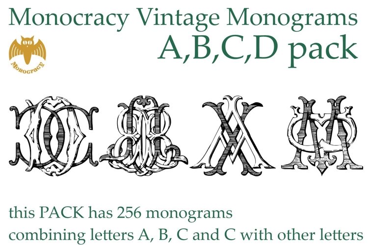 フォント Monocracy Vintage Monograms