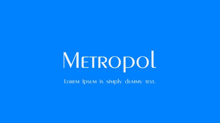 フォント Metropol