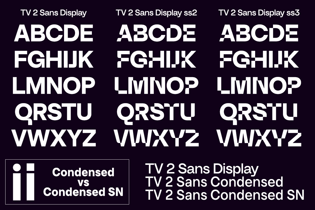 フォント TV 2 Condensed SN