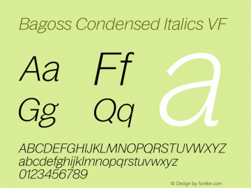 フォント Bagoss Condensed