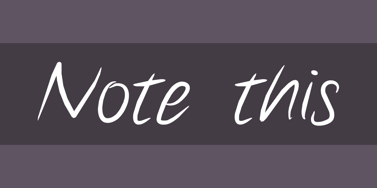 フォント Note this