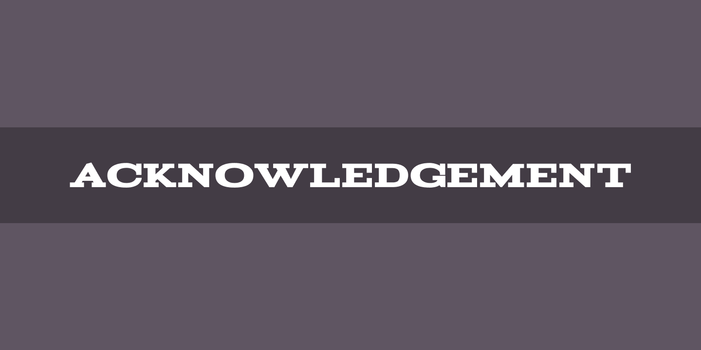 フォント Acknowledgement