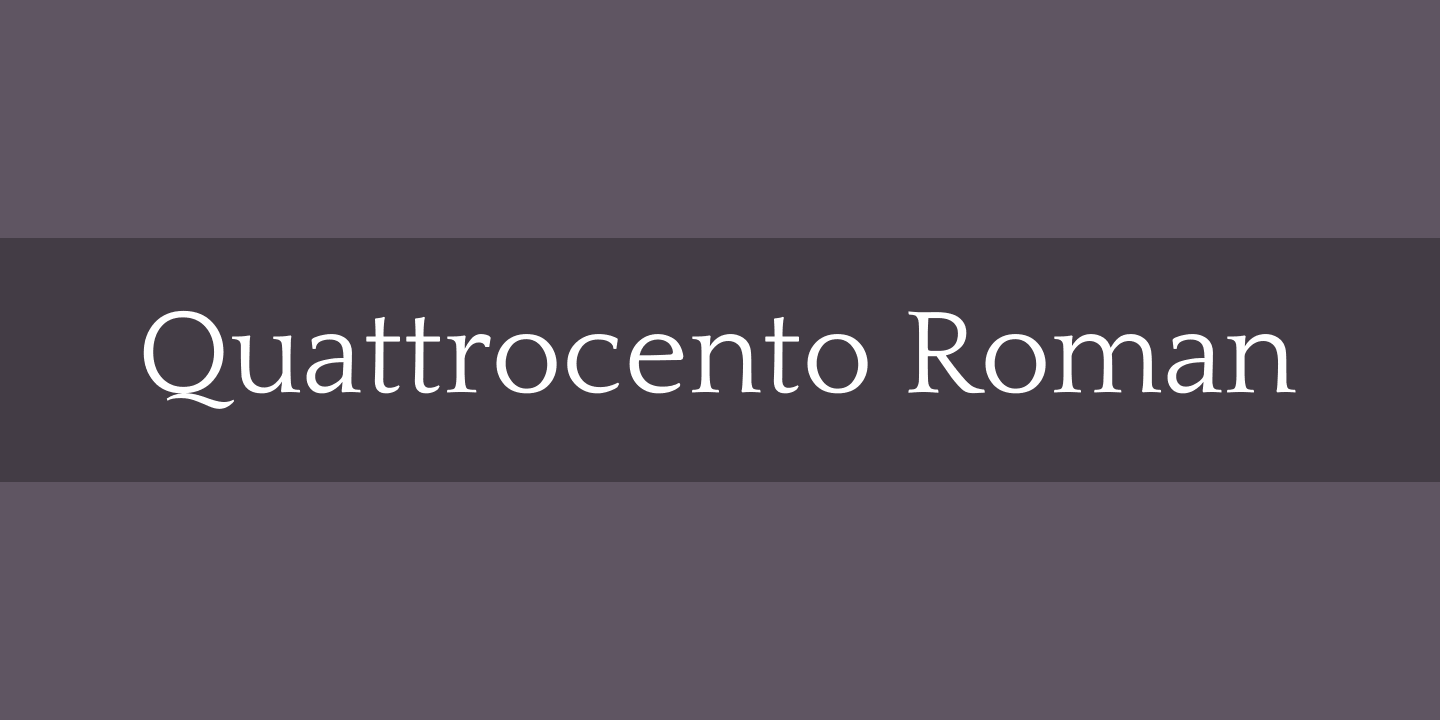 フォント Quattrocento Roman
