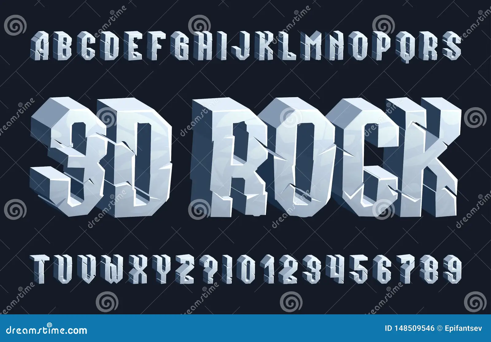 フォント Rock 3D