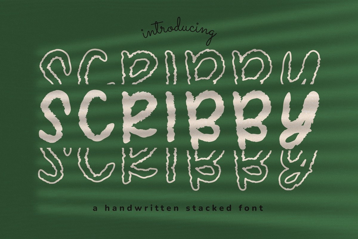 フォント Scribby Stacked