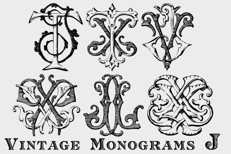 フォント Monocracy Vintage Monograms J
