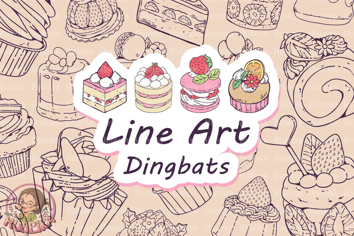 フォント Cake Line Art