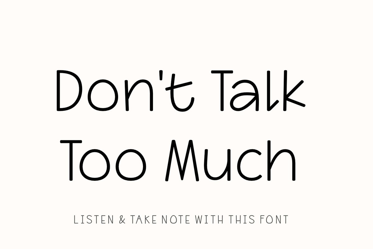 フォント Don't Talk Too Much