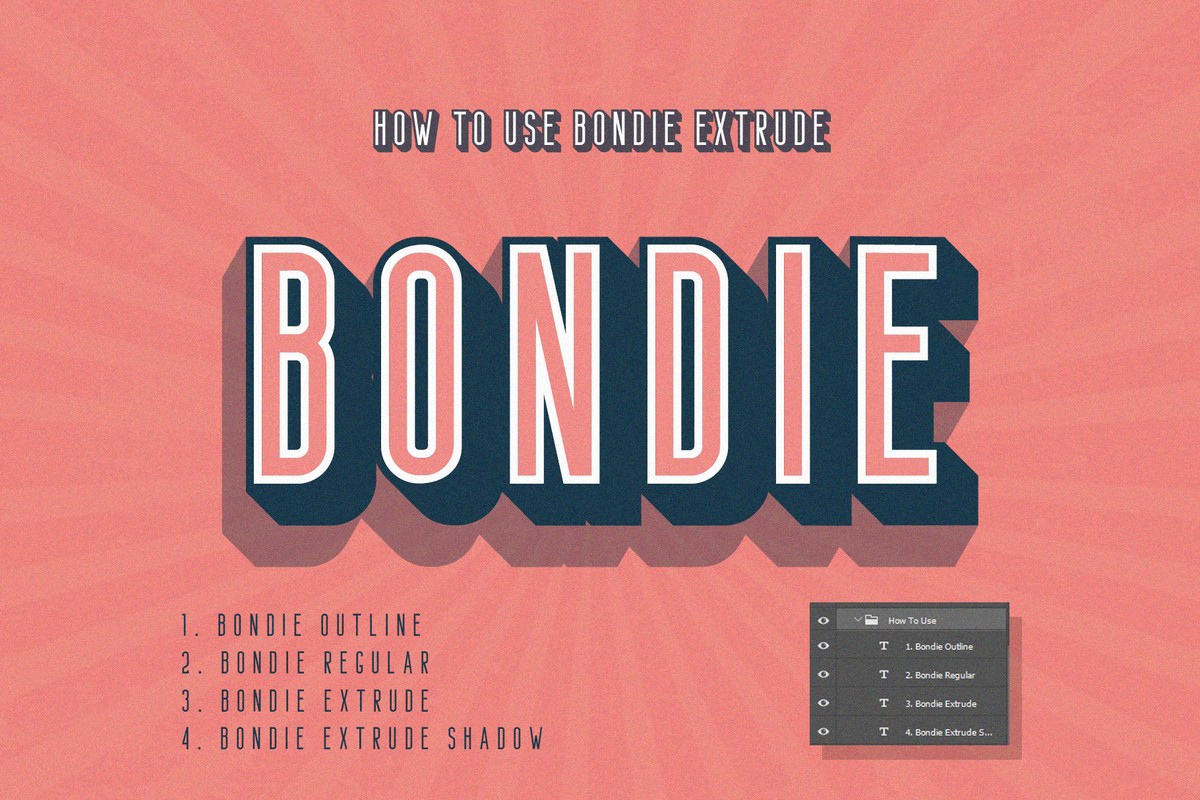フォント Bondie Extrude