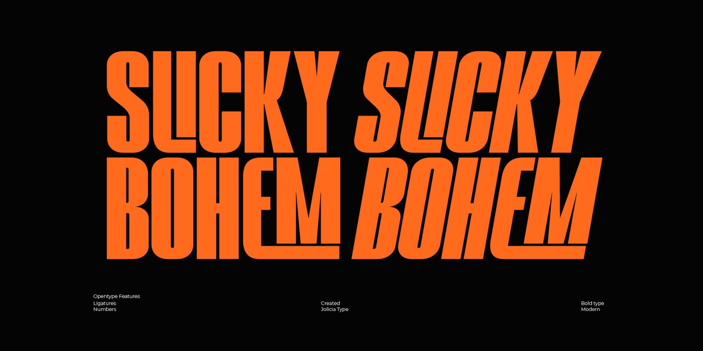 フォント Slicky Bohem