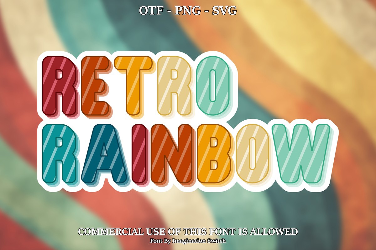 フォント Retro Rainbow