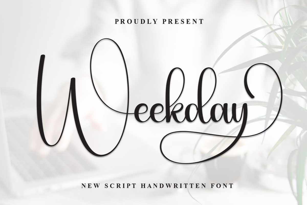 フォント Weekday