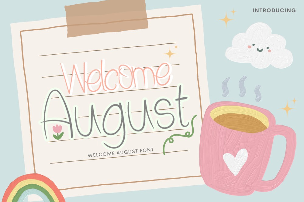 フォント Welcome August