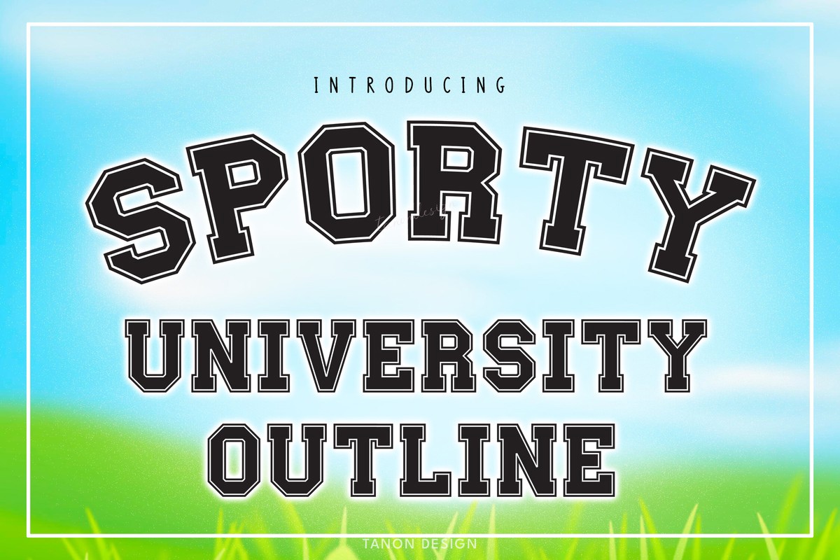 フォント Sporty University Outline