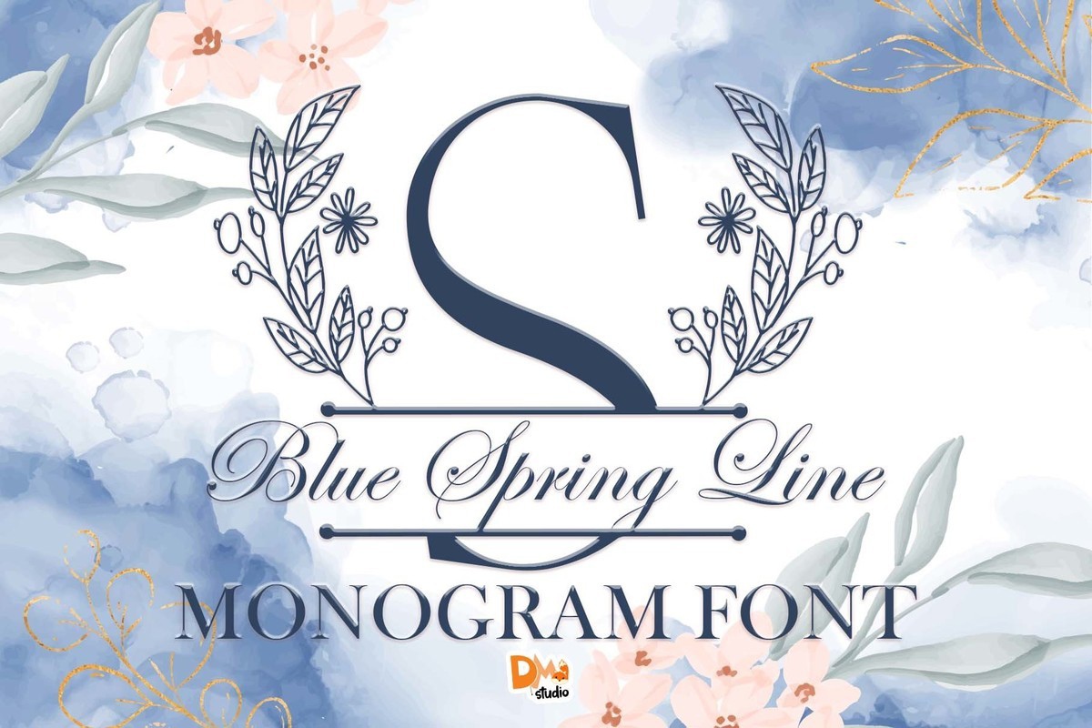 フォント Blue Spring Line Monogram