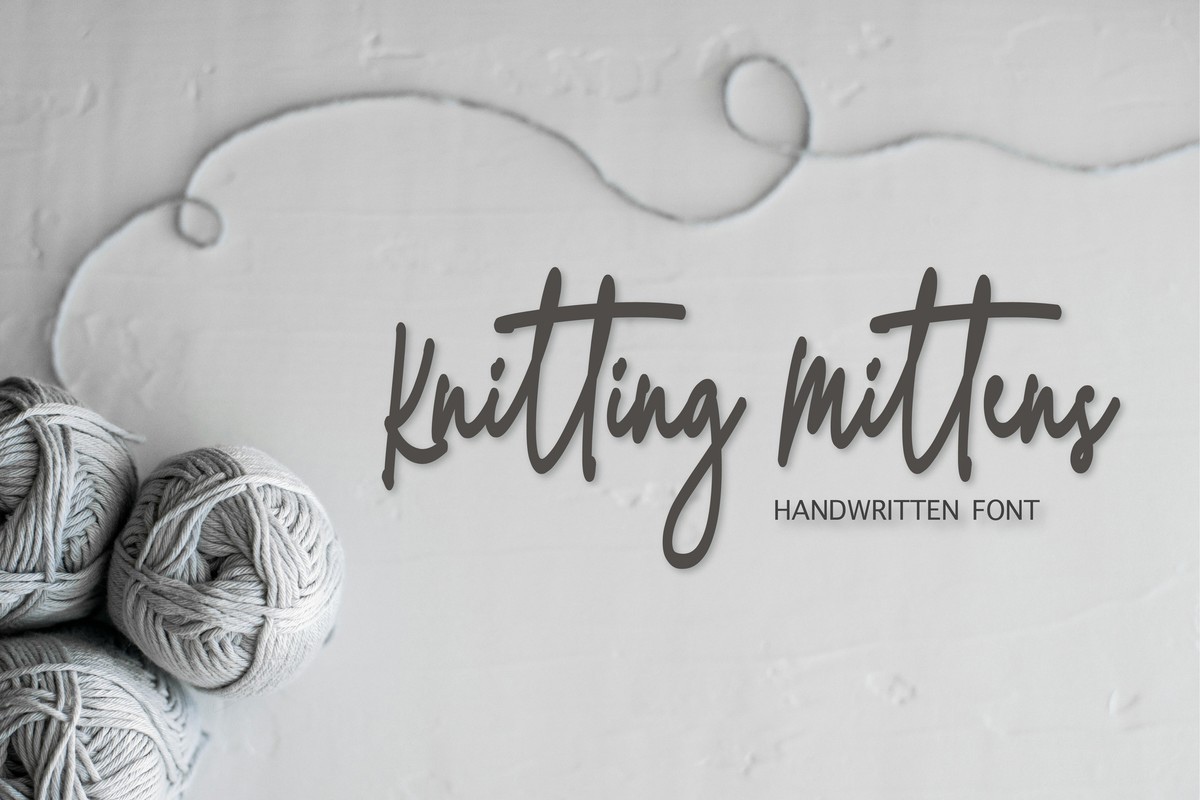 フォント Knitting Mittens