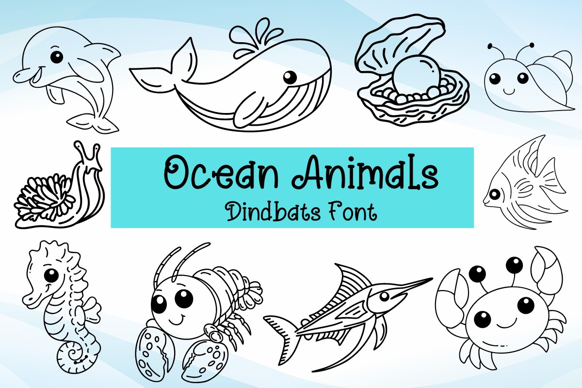 フォント Ocean Animals