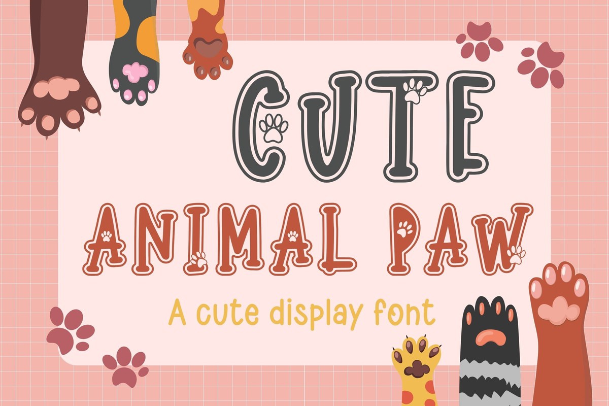 フォント Cute Animal Paw