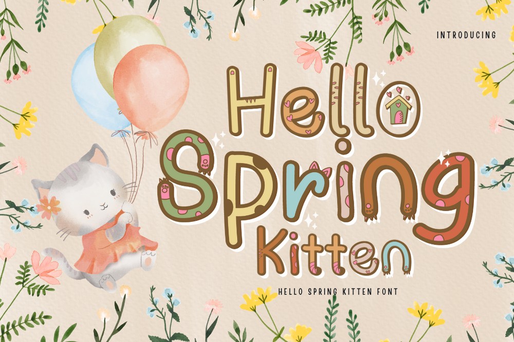 フォント Hello Spring Kitten