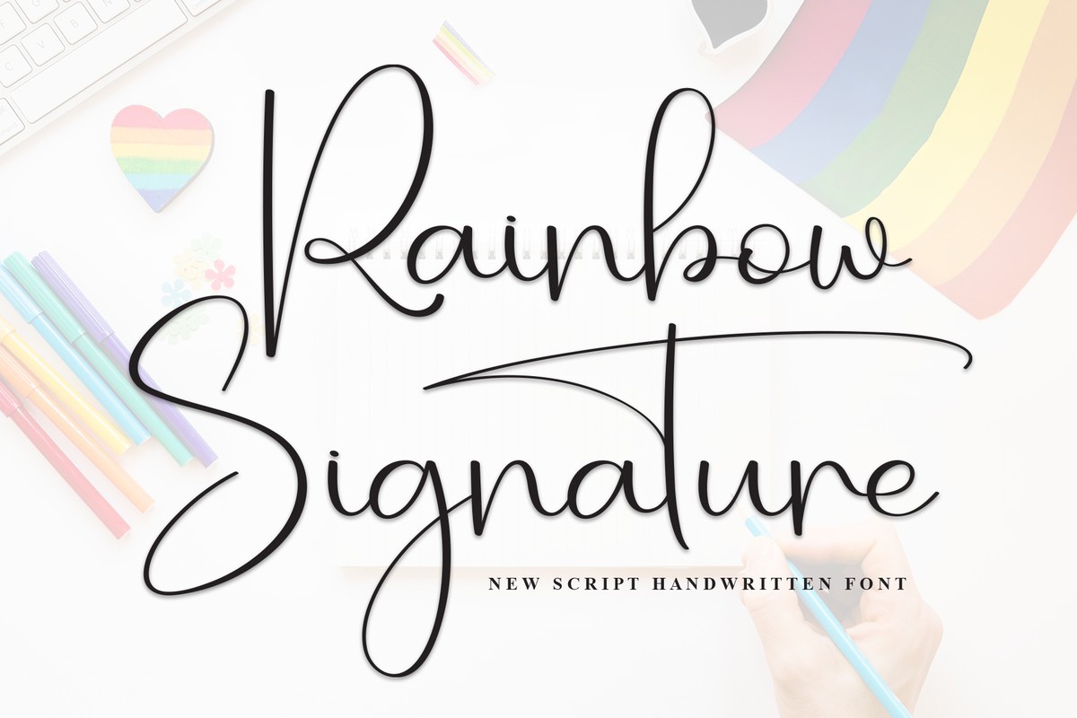 フォント Rainbow Signature