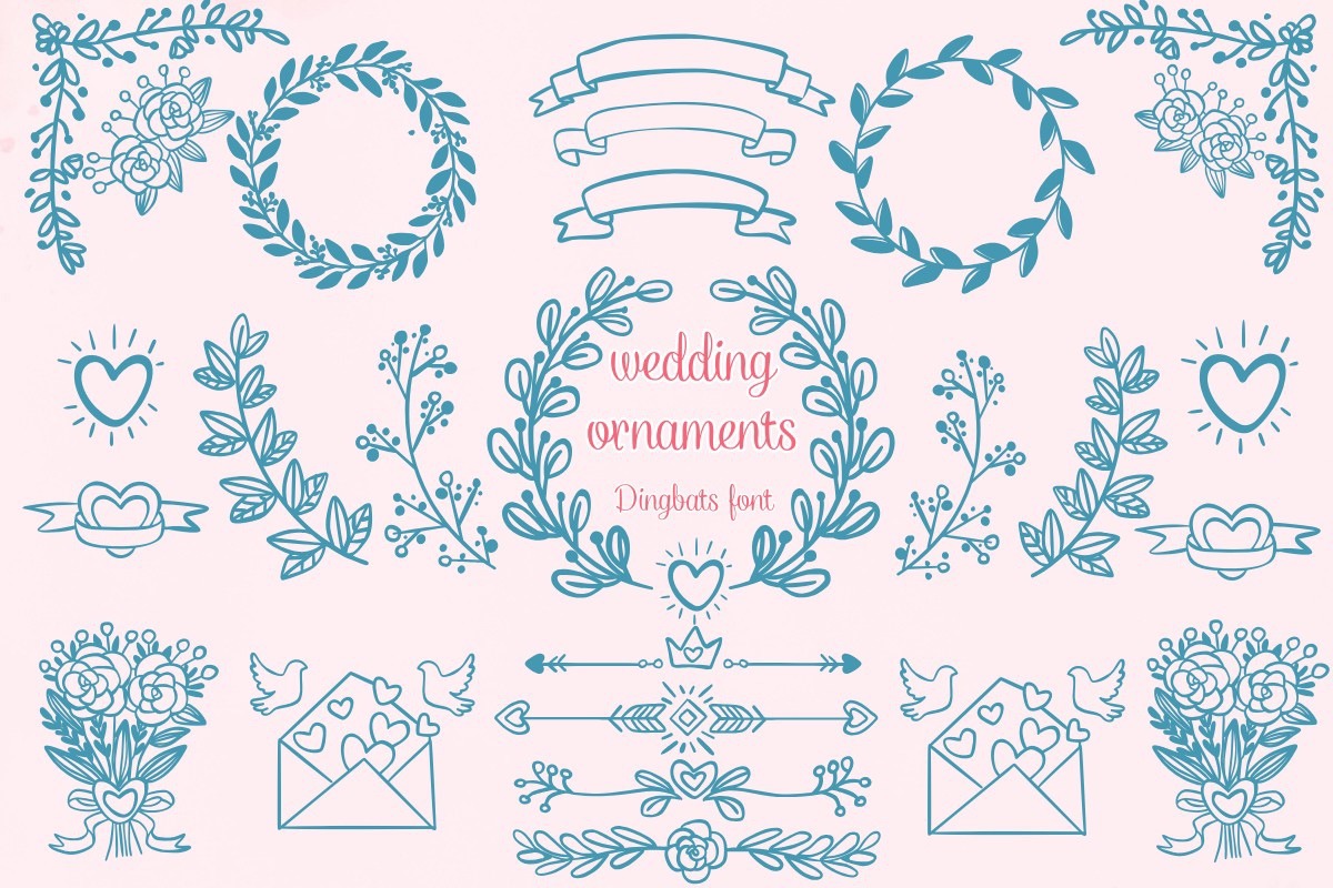 フォント Wedding Ornaments