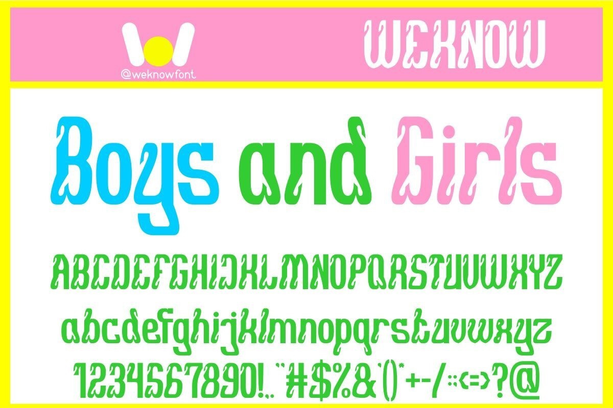 フォント Boys and Girls