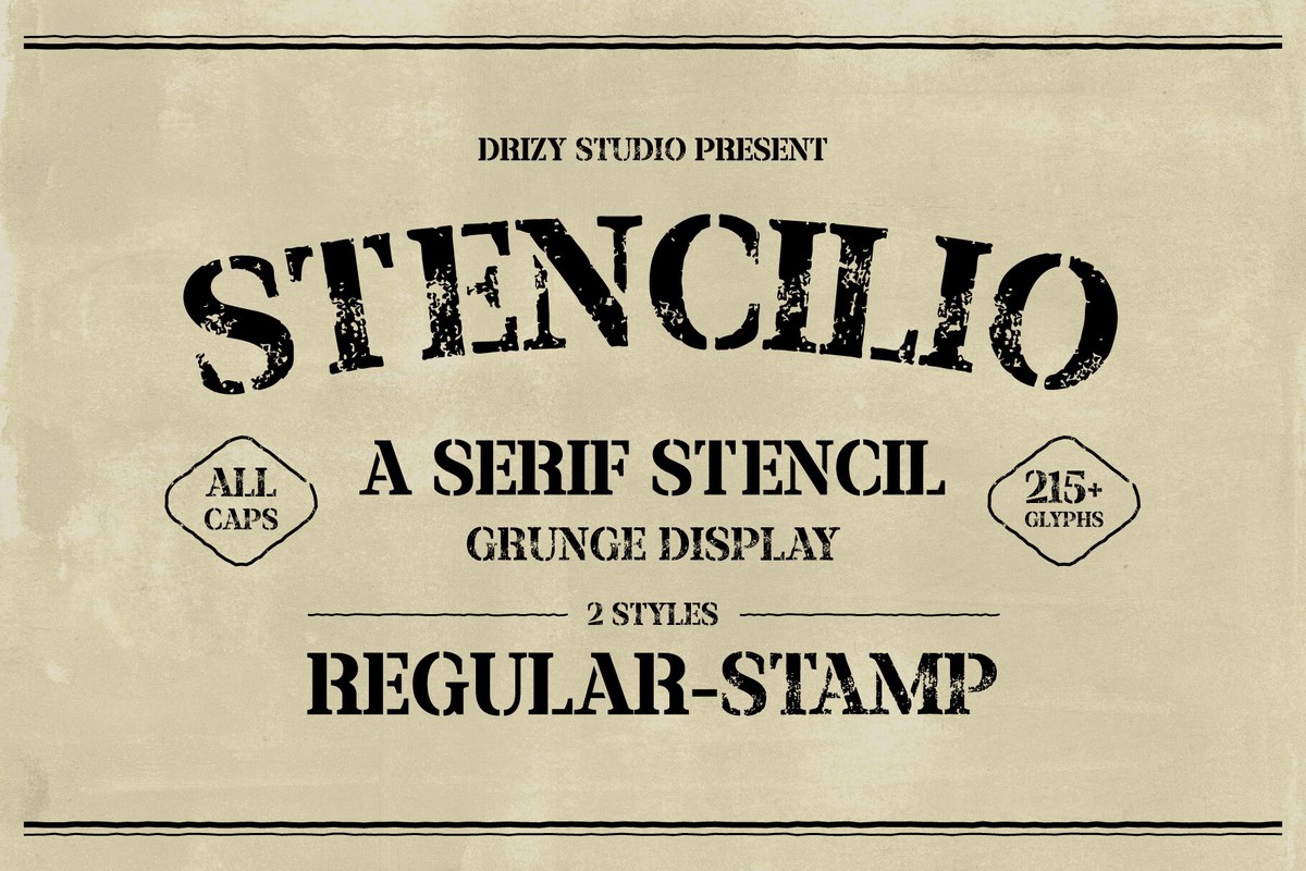 フォント Stencilio